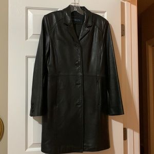 Black leather coat